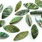 Sea Shell Hand Crafted Leaf Shape 14 Beads (15mm x 45mm) - Teal